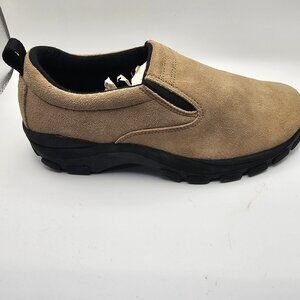 Lands' End Shoes Women's Size 8M Khaki Suede Closed Toe Slip On All Weather NWOB